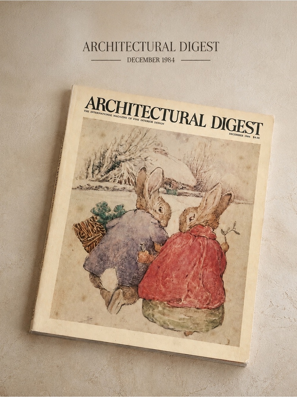 Architectural Digest December 1984 Vintage Magazine w/ Inserts & Samples